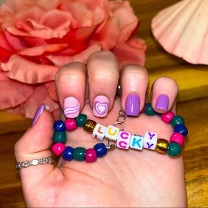 3/$11 Beaded Bracelet: “Lucky” - Handmade